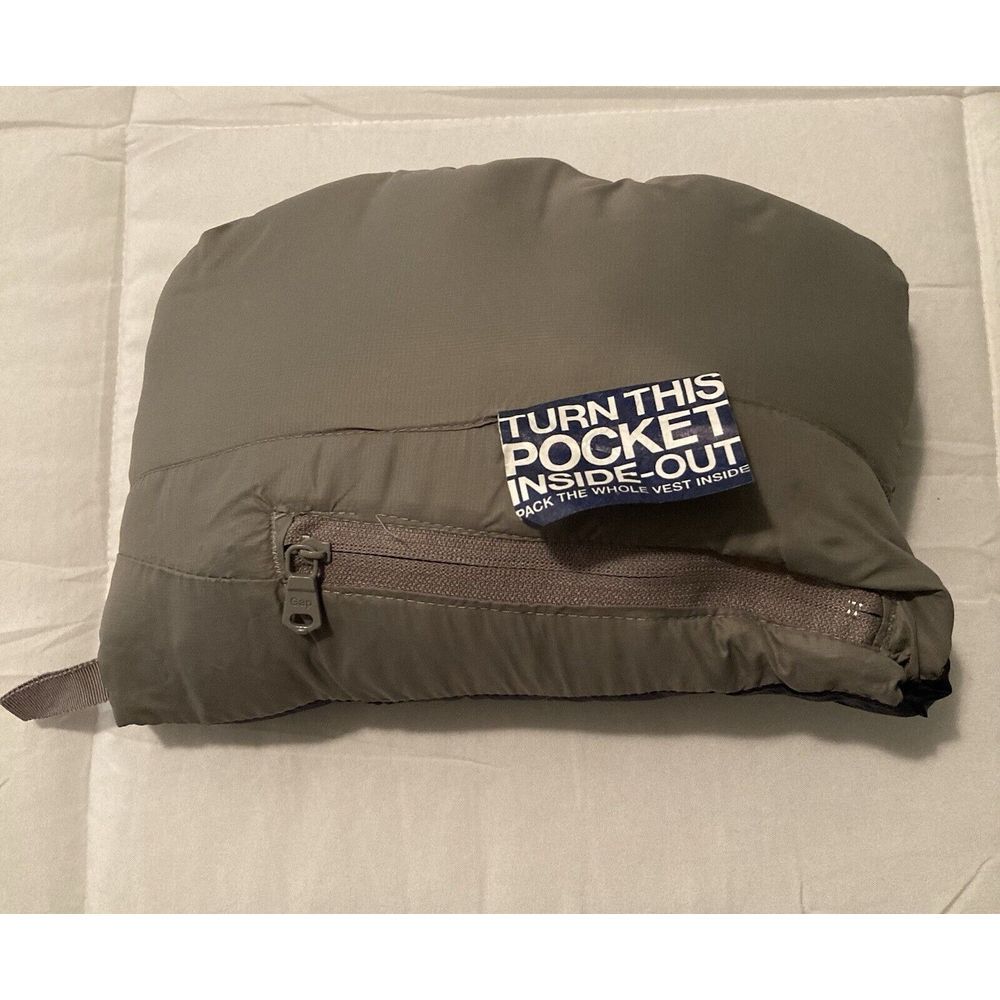 Gap‎ Womens Down Puffer Vest Size L Gray Zip Snap Packable Outdoors Winter Layer - Picture 15 of 15